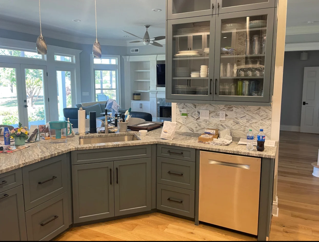 Updated sink and dishwasher wall with new countertops